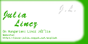 julia lincz business card